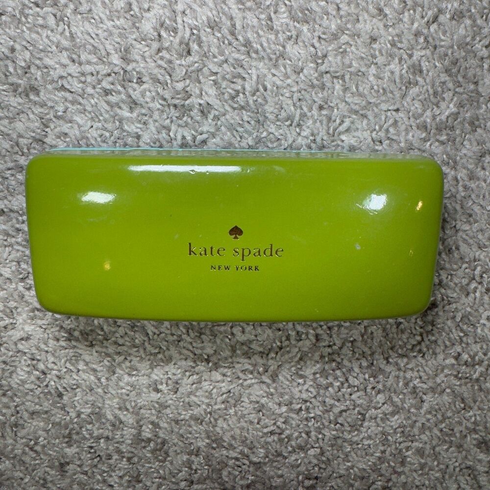 Kate Spade Glasses Case Green Blue Hard Protector Classy Formal Eye Glasses Cute